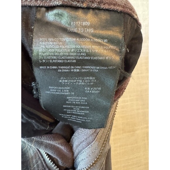 Volcom Frochickie Mid Rise Regular Fit Plaid Chino Pants Womens Size 24 - Picture 8 of 13